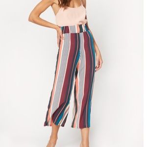 Cynthia Rowley Striped Wide Leg Crop Trouser Pants  size 4